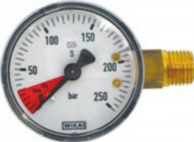 Inhaltsmanometer mit roten Bereich f�r CO2-Ende, 1/4  AG
