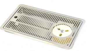 Tropfblech Abtropfschale Edelstahl 430x245x30 mm mit Gl�serdusche