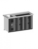 MAXIMAX-Komplett-K�hltheke
1.600 mm, 2 K�hlabteile, 1 Becken, steckerfertig, Fronten anthrazit, 2 Zugabteile Euro/Liter