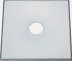 Abdeckplatte CNS, 1 cm abgekantet, 280 x 280 mm, 90 mm Bohrung