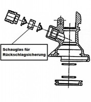 Schauglas f�r R�ckschlagsicherung f�r Keg - Verschluss (Micro Matic)